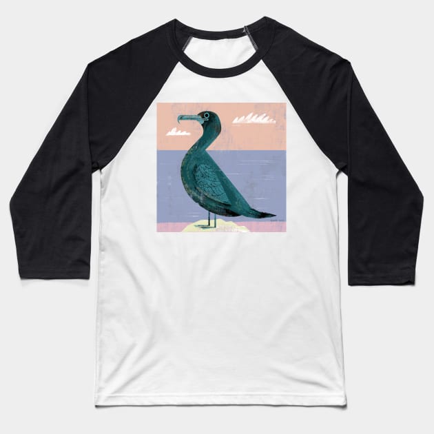 Flightless Cormorant Baseball T-Shirt by Gareth Lucas